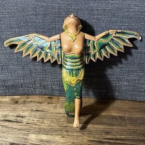 Dewi Sri Rice Goddess Flying Hanging Lady handmade 12” Green